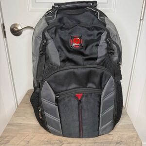 SwissGear Laptop Backpack Black Grey Travel Work School Bag with Padded Sleeve